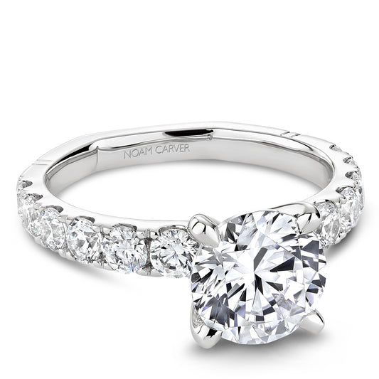 Noam Carver White Gold Shared Prong Set Diamond Engagement Ring