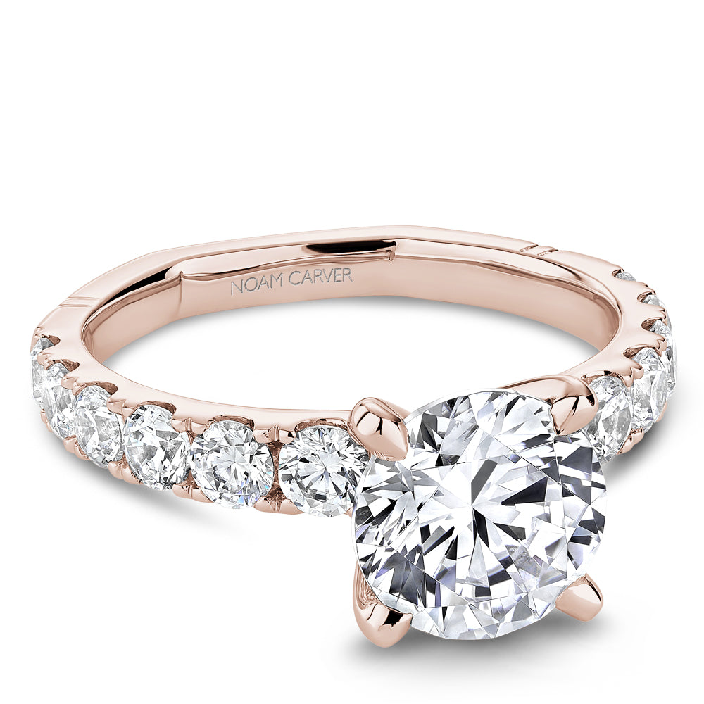 Noam Carver Rose Gold Shared Prong Set Diamond Engagement Ring