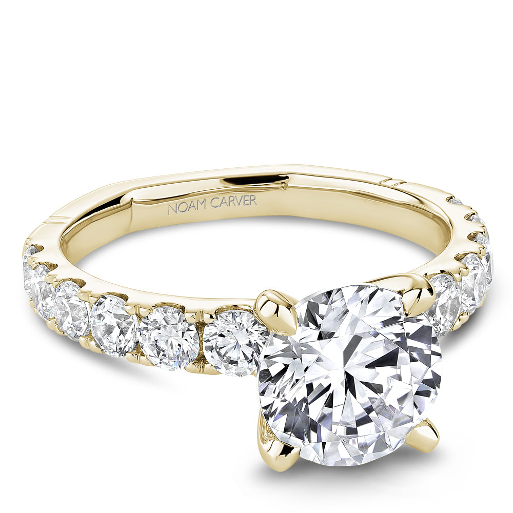 Noam Carver Yellow Gold Shared Prong Set Diamond Engagement Ring