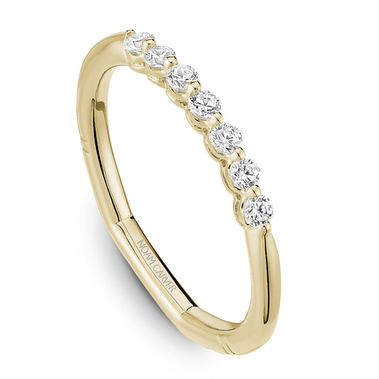 Noam Carver Yellow Gold Seven Diamond Shared Prong Wedding Band