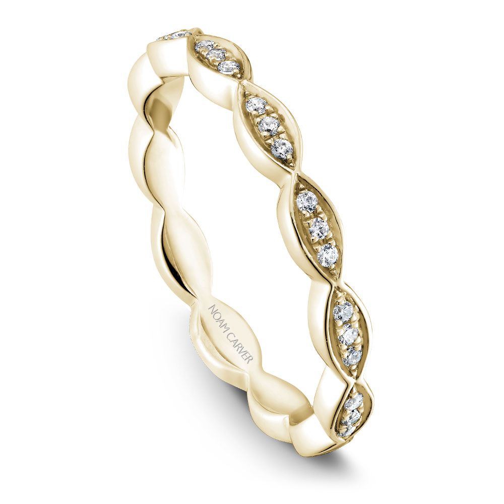 Noam Carver Yellow Gold Diamond Scallop Wedding Band
