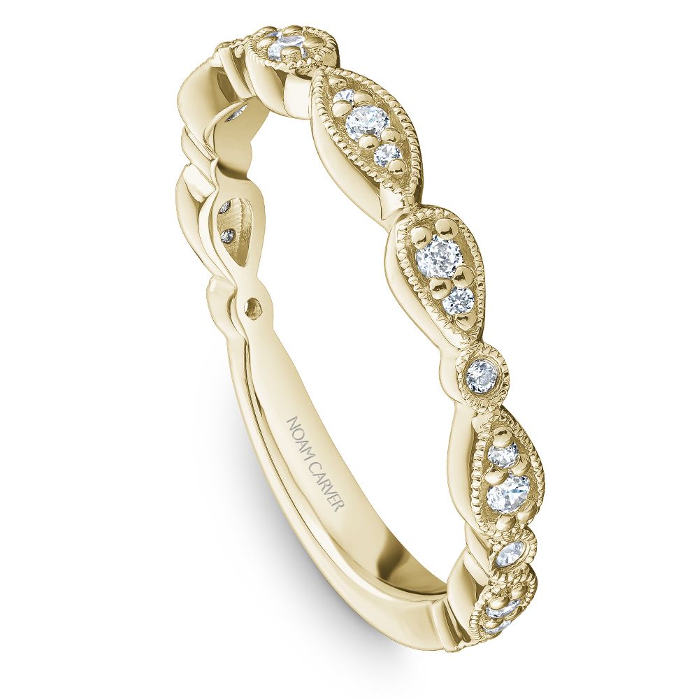 Noam Carver Yellow Gold Vintage Style Milgrain Wedding Band