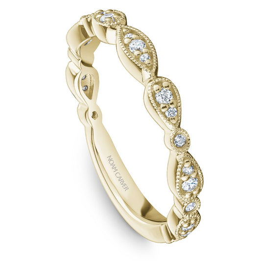 Noam Carver Yellow Gold Vintage Style Milgrain Wedding Band