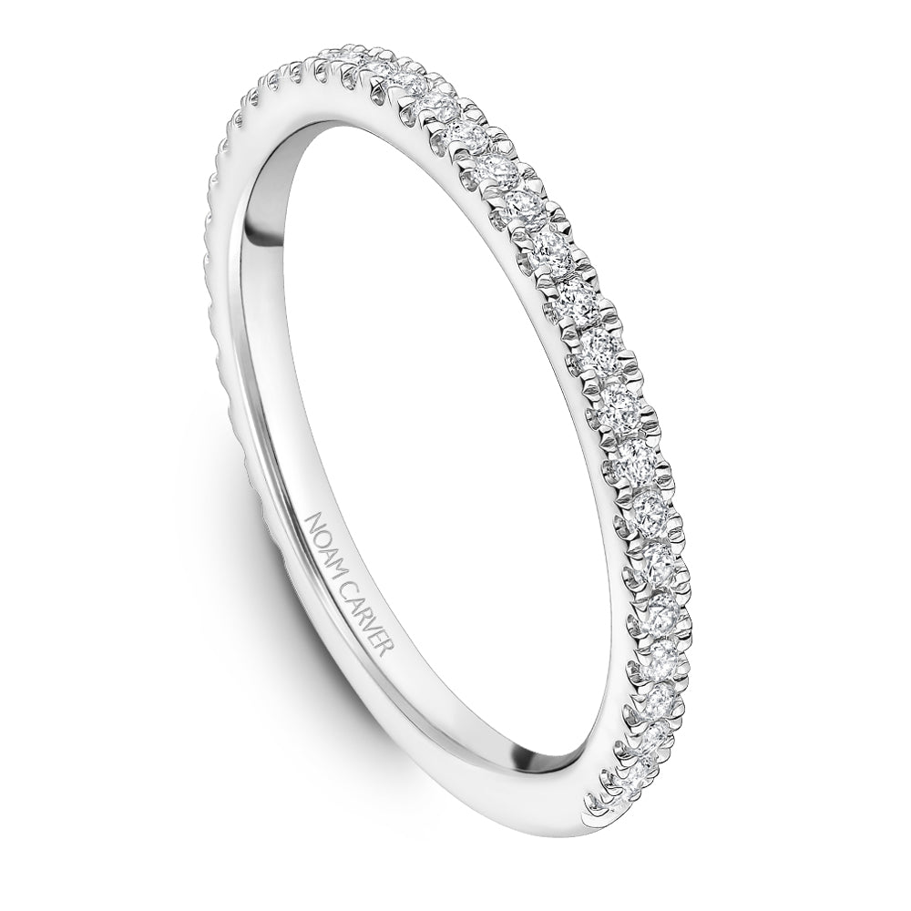 Noam Carver White Gold Classic Diamond Wedding Band