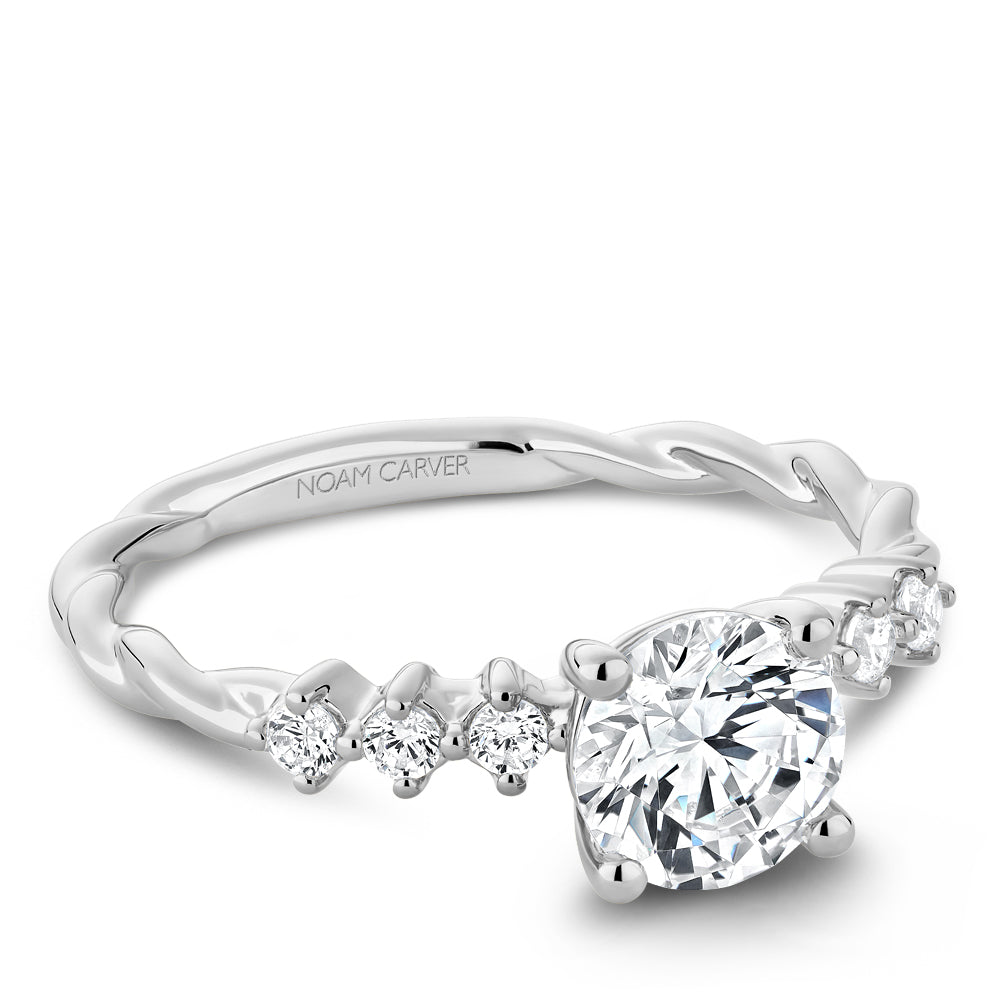 Noam Carver White Gold Twisted Shank Diamond Engagement Ring