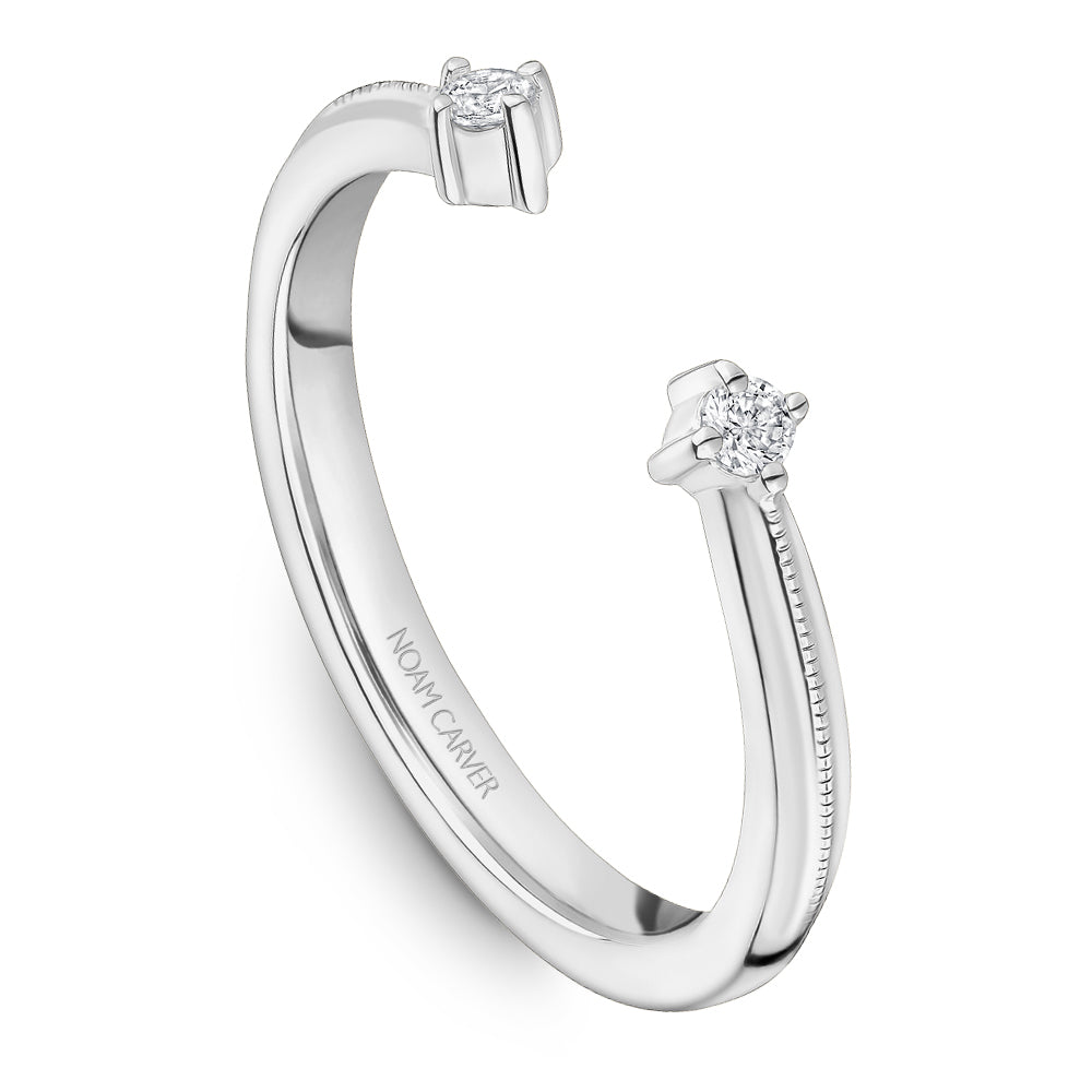 Noam Carver White Gold Split Diamond Wedding Band