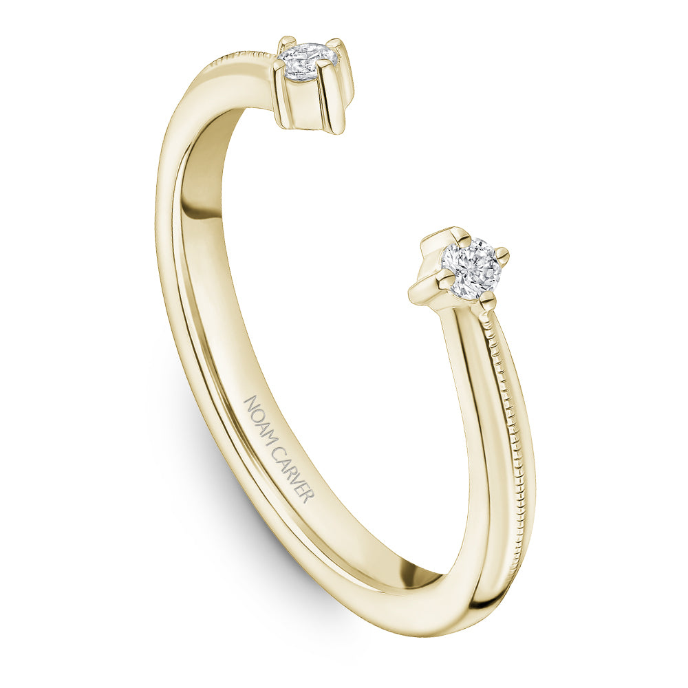 Noam Carver Yellow Gold Split Diamond Wedding Band
