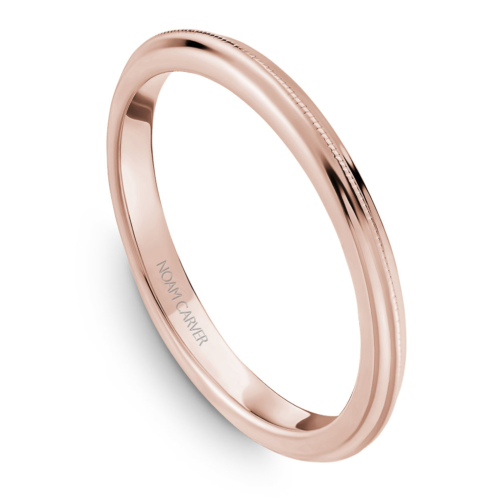 Noam Carver Rose Gold Milgrain Wedding Band