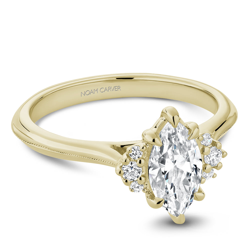 Noam Carver Yellow Gold Knife Edge Diamond Engagement Ring