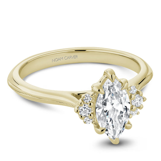Noam Carver Yellow Gold Knife Edge Diamond Engagement Ring