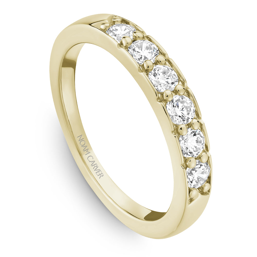 Noam Carver Yellow Gold Classic Six Diamond Wedding Band