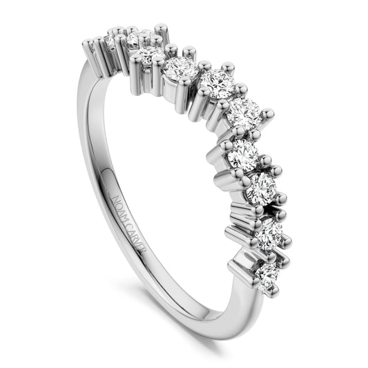 Noam Carver White Gold Asymmetrical Curved Round Cut Diamond Wedding Band