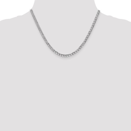 Ben Garelick 14K White Gold 4.3mm Curb Chain, 18 Inch