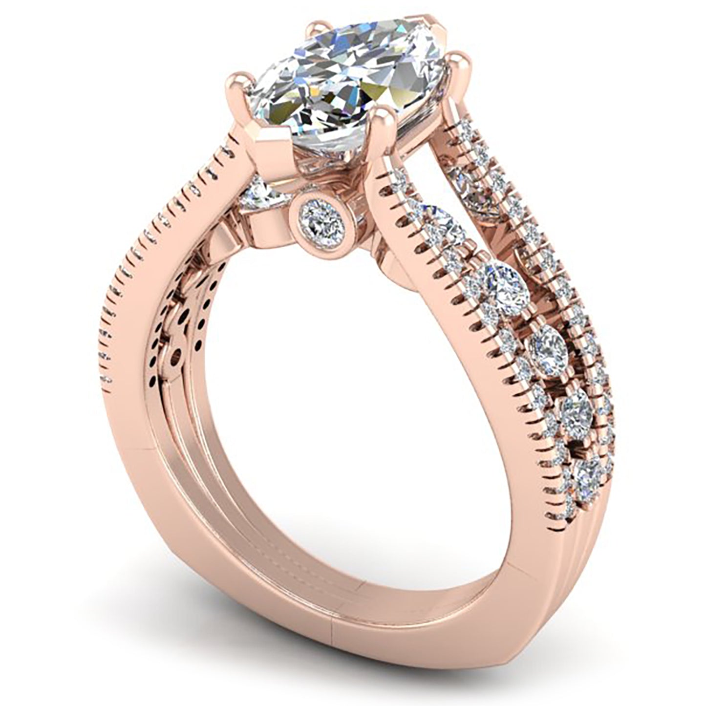 Ben Garelick Bianca Marquise Three Row Diamond Engagement Ring