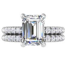 Load image into Gallery viewer, Ben Garelick White Gold Emerald Cut Orion Diamond Bridal Ring Set
