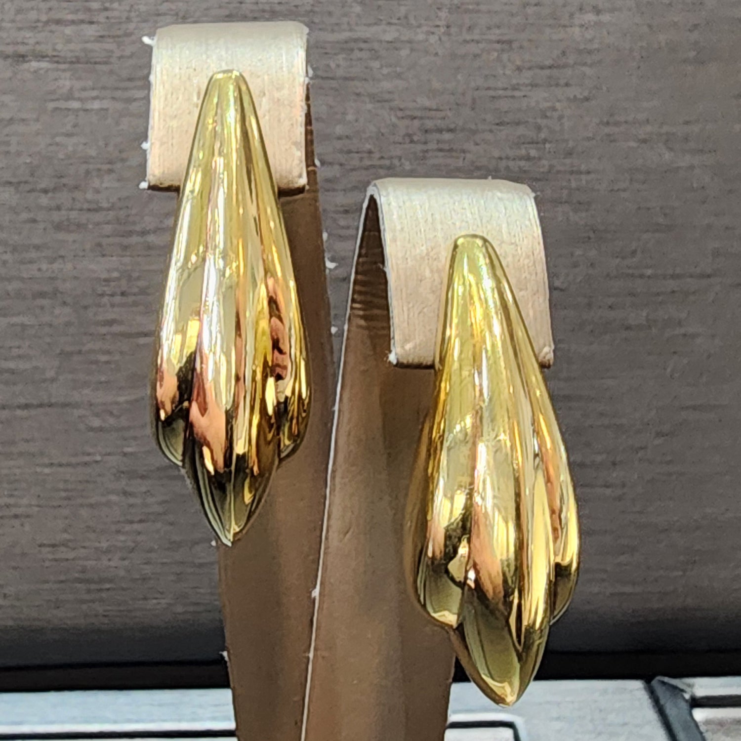 Ben Garelick Estate 14K Yellow High Polish Puffy J Style Earrings