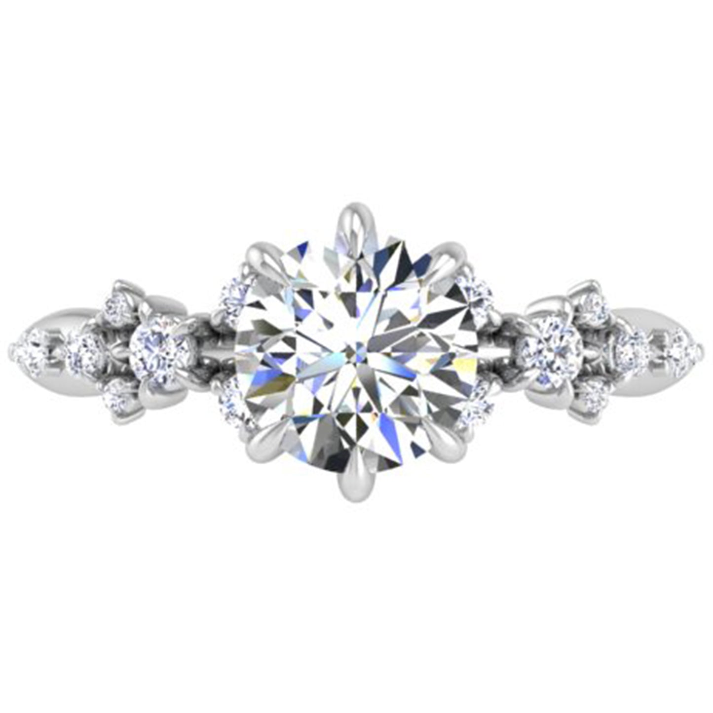 Ben Garelick White Gold Avalon Round Cut Bohemian Diamond Engagement Ring