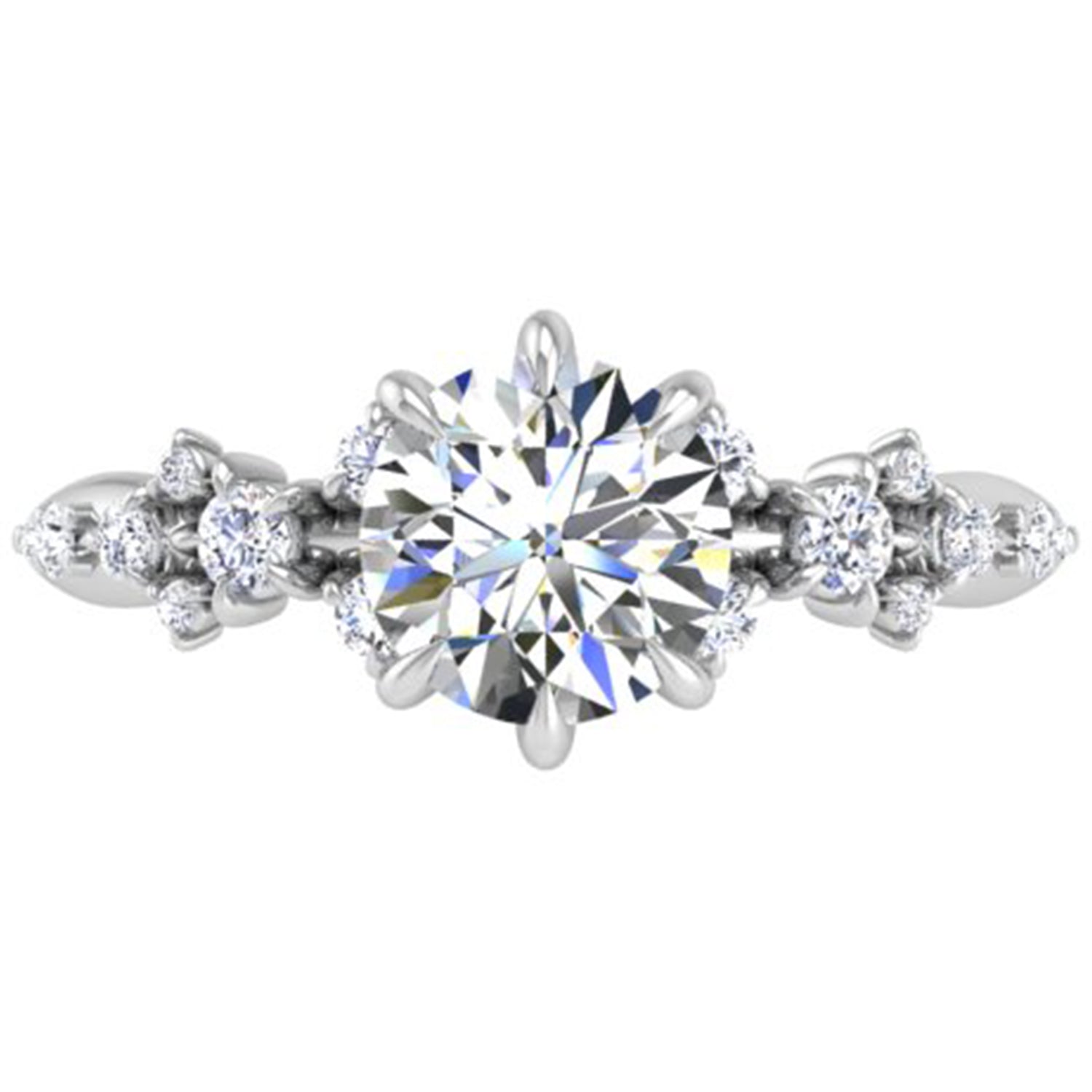Ben Garelick White Gold Avalon Round Cut Bohemian Diamond Engagement Ring