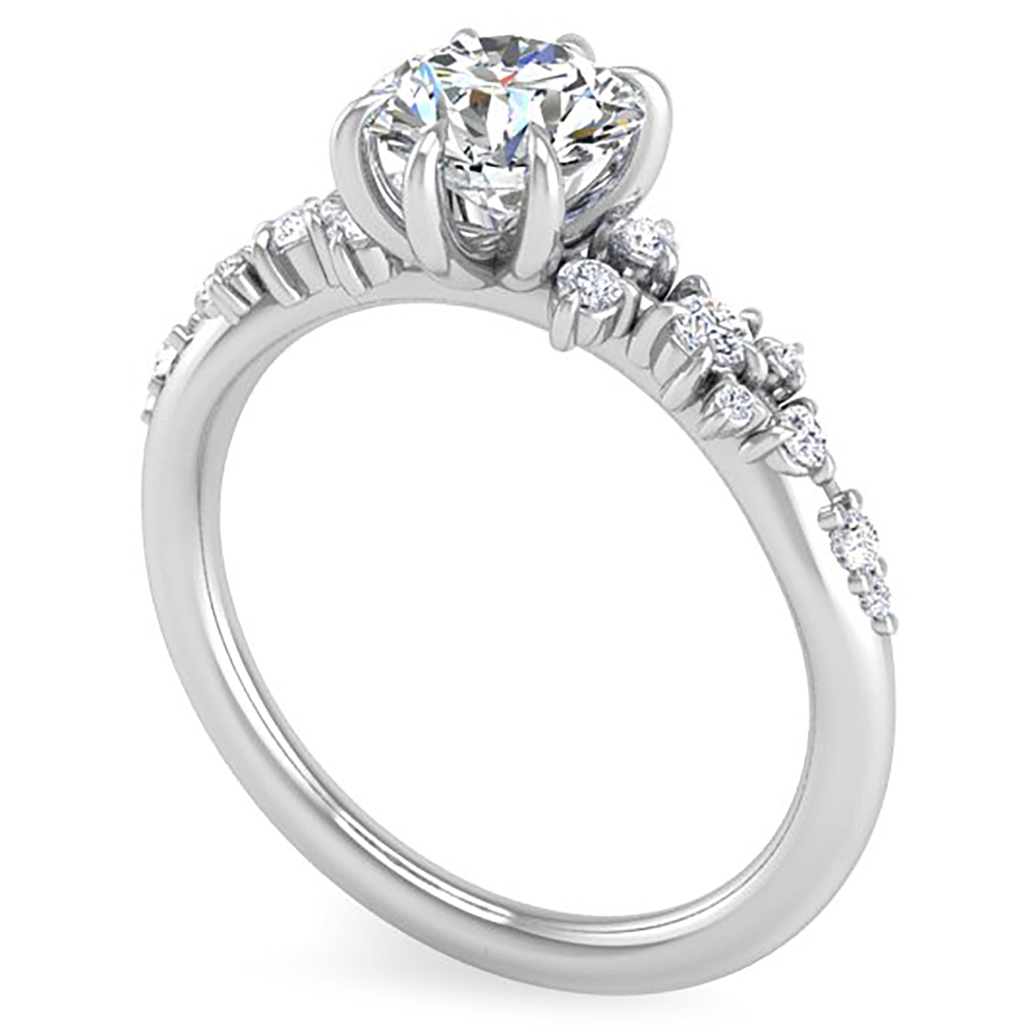 Ben Garelick White Gold Avalon Round Cut Bohemian Diamond Engagement Ring