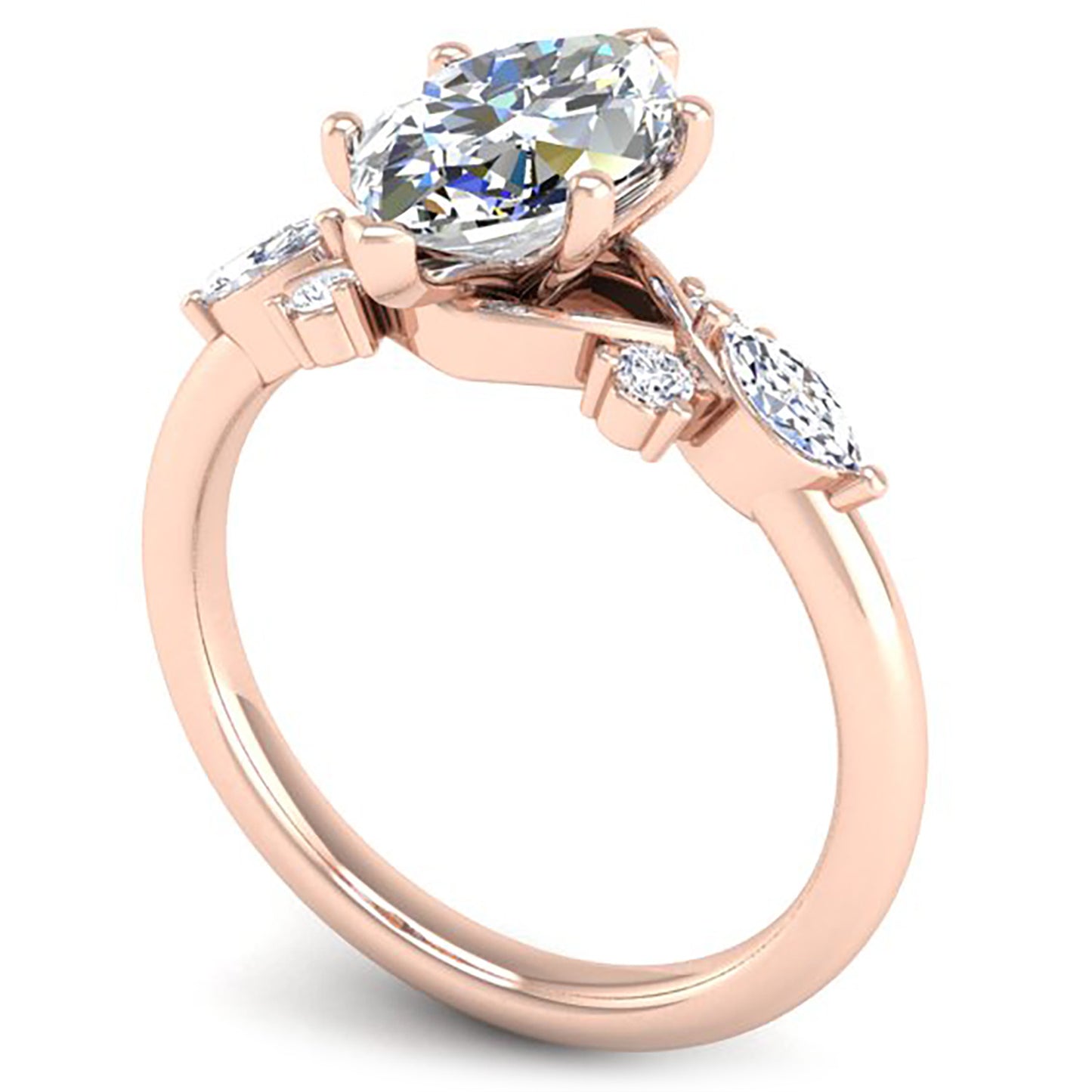 Ben Garelick Rose Gold Auriel Marquise Cut Diamond Lab-Grown Diamond Engagement Ring