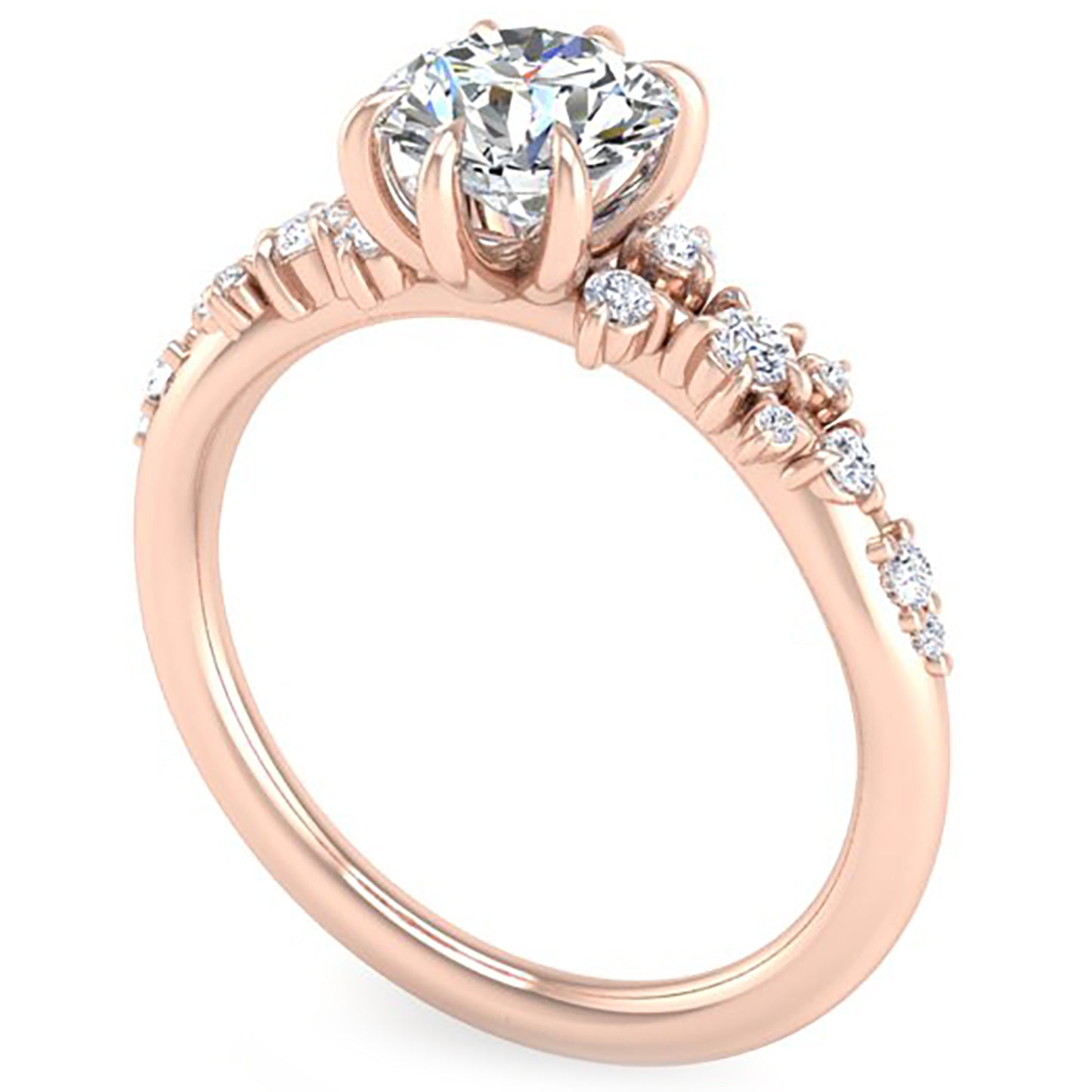 Ben Garelick Rose Gold Avalon Round Cut Bohemian Diamond Engagement Ring