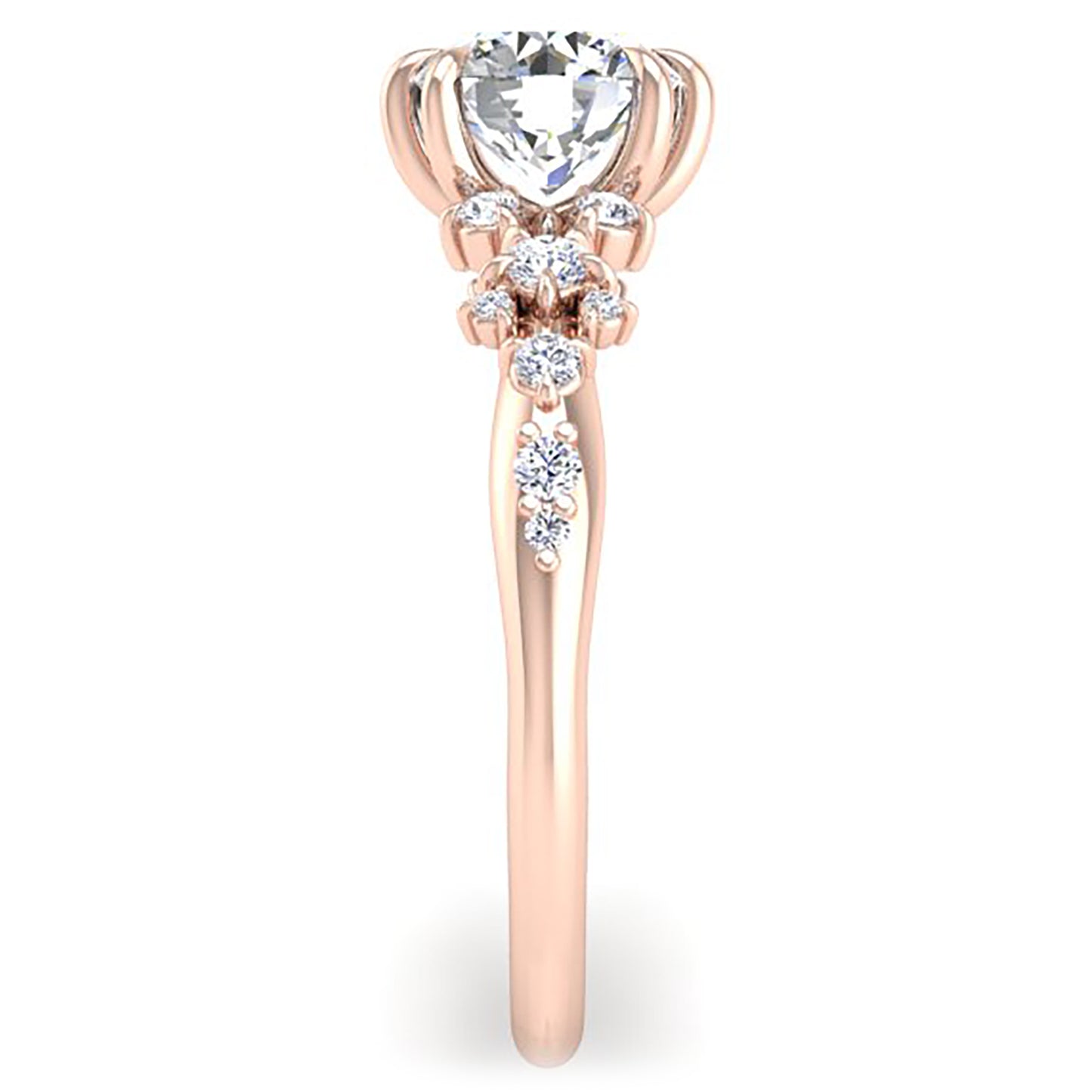 Ben Garelick Rose Gold Avalon Round Cut Bohemian Diamond Engagement Ring