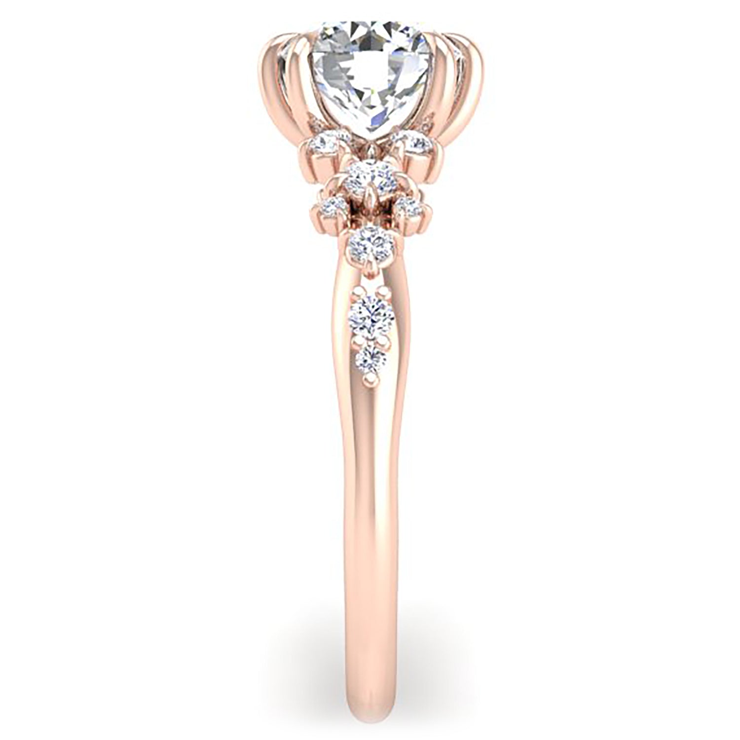 Ben Garelick Rose Gold Avalon Round Cut Bohemian Diamond Engagement Ring