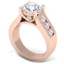 Load image into Gallery viewer, Ben Garelick Rose Gold Janus Round Cut Channel Set Wide Diamond Engagement Ring
