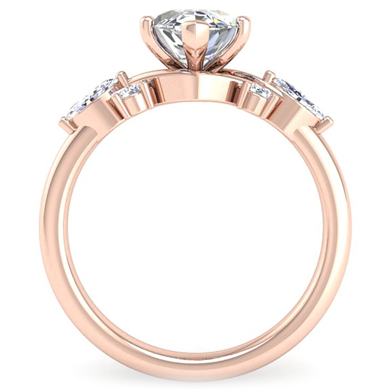Ben Garelick Rose Gold Auriel Marquise Cut Diamond Lab-Grown Diamond Engagement Ring