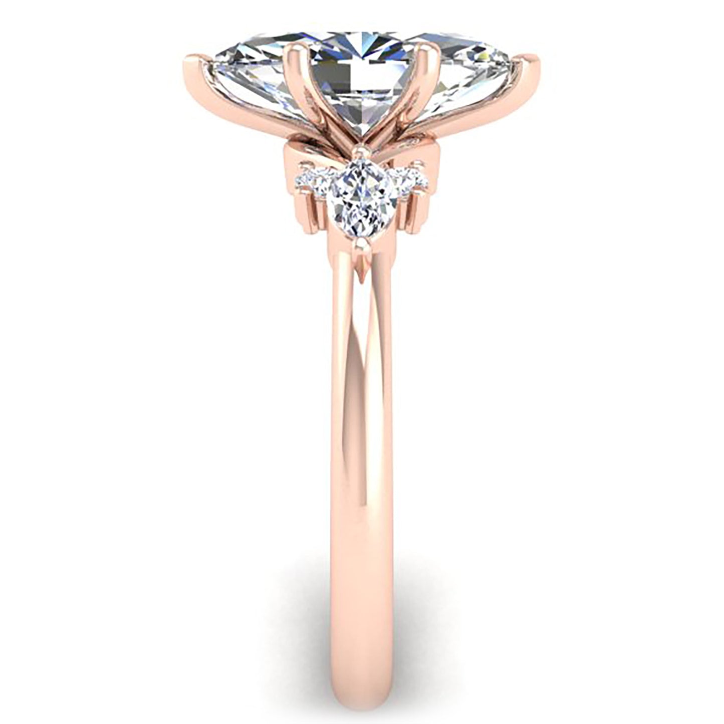 Ben Garelick Rose Gold Auriel Marquise Cut Diamond Lab-Grown Diamond Engagement Ring