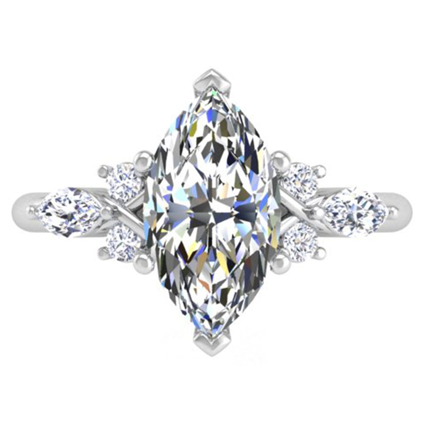 Ben Garelick White  Gold Auriel Marquise Cut Diamond Lab-Grown Diamond Engagement Ring