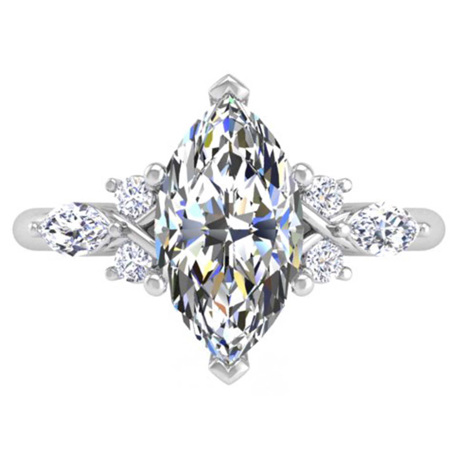 Ben Garelick White  Gold Auriel Marquise Cut Diamond Lab-Grown Diamond Engagement Ring