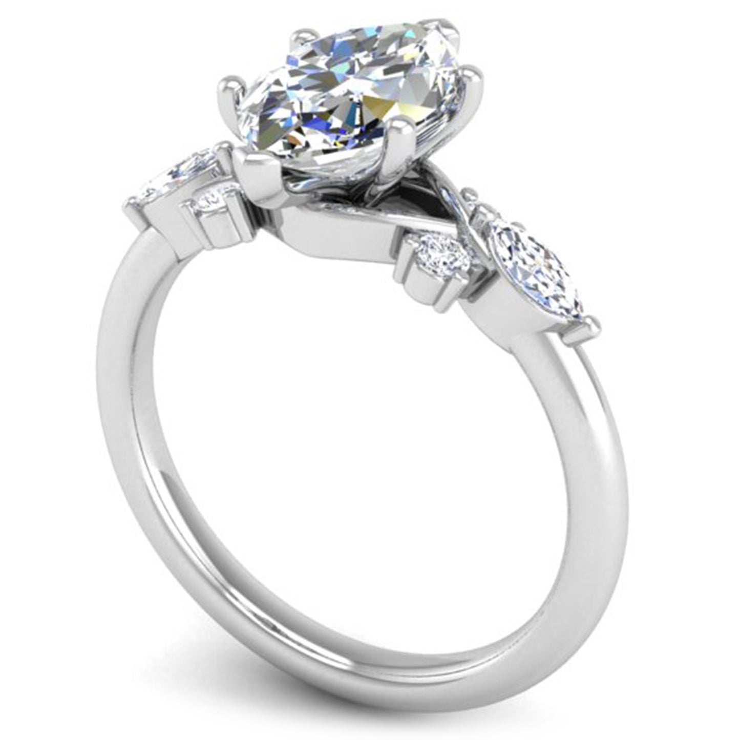 Ben Garelick White  Gold Auriel Marquise Cut Diamond Lab-Grown Diamond Engagement Ring