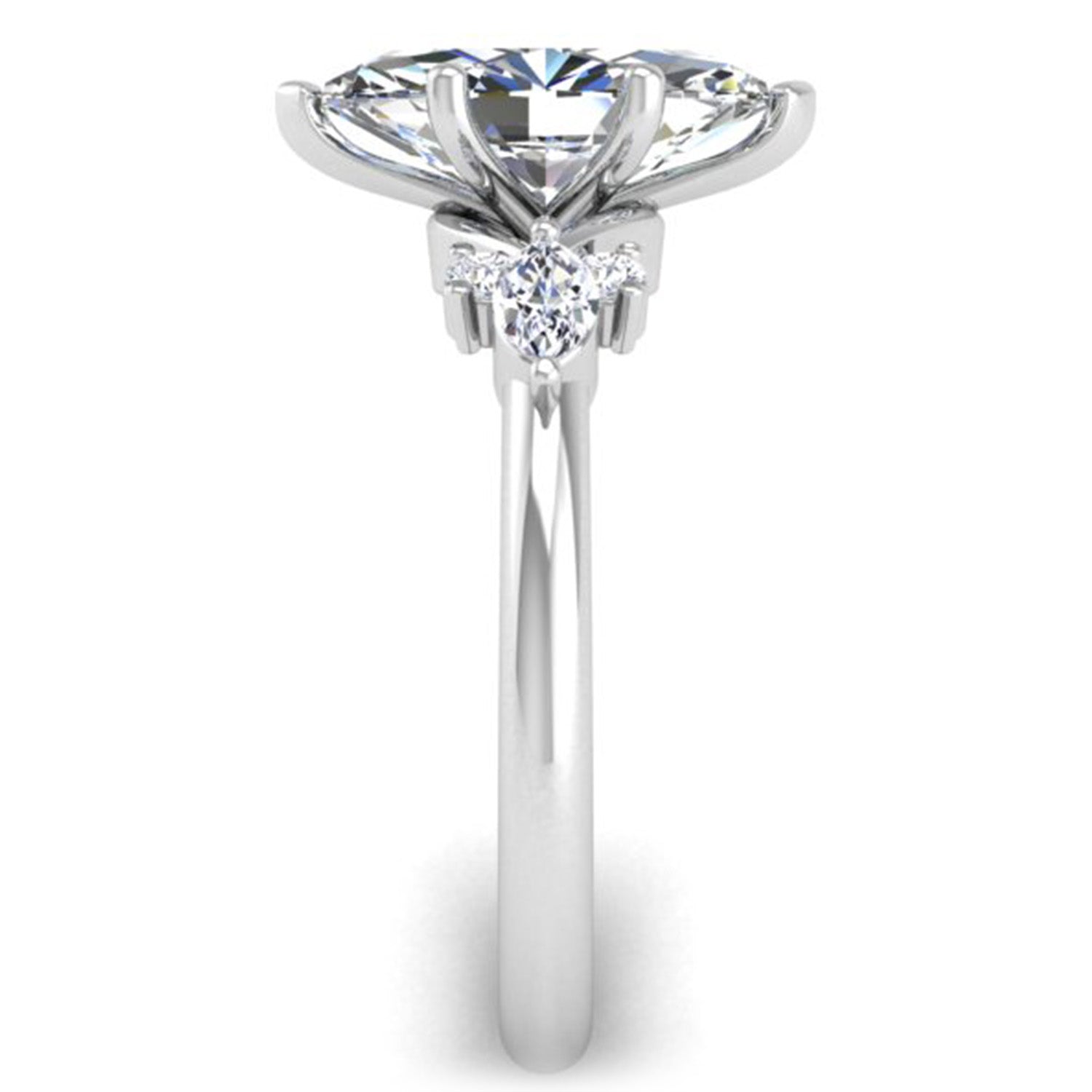 Ben Garelick White  Gold Auriel Marquise Cut Diamond Lab-Grown Diamond Engagement Ring