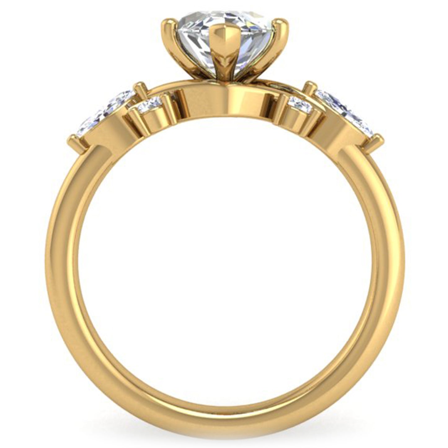 Ben Garelick Yellow Gold Auriel Marquise Cut Diamond Lab-Grown Diamond Engagement Ring