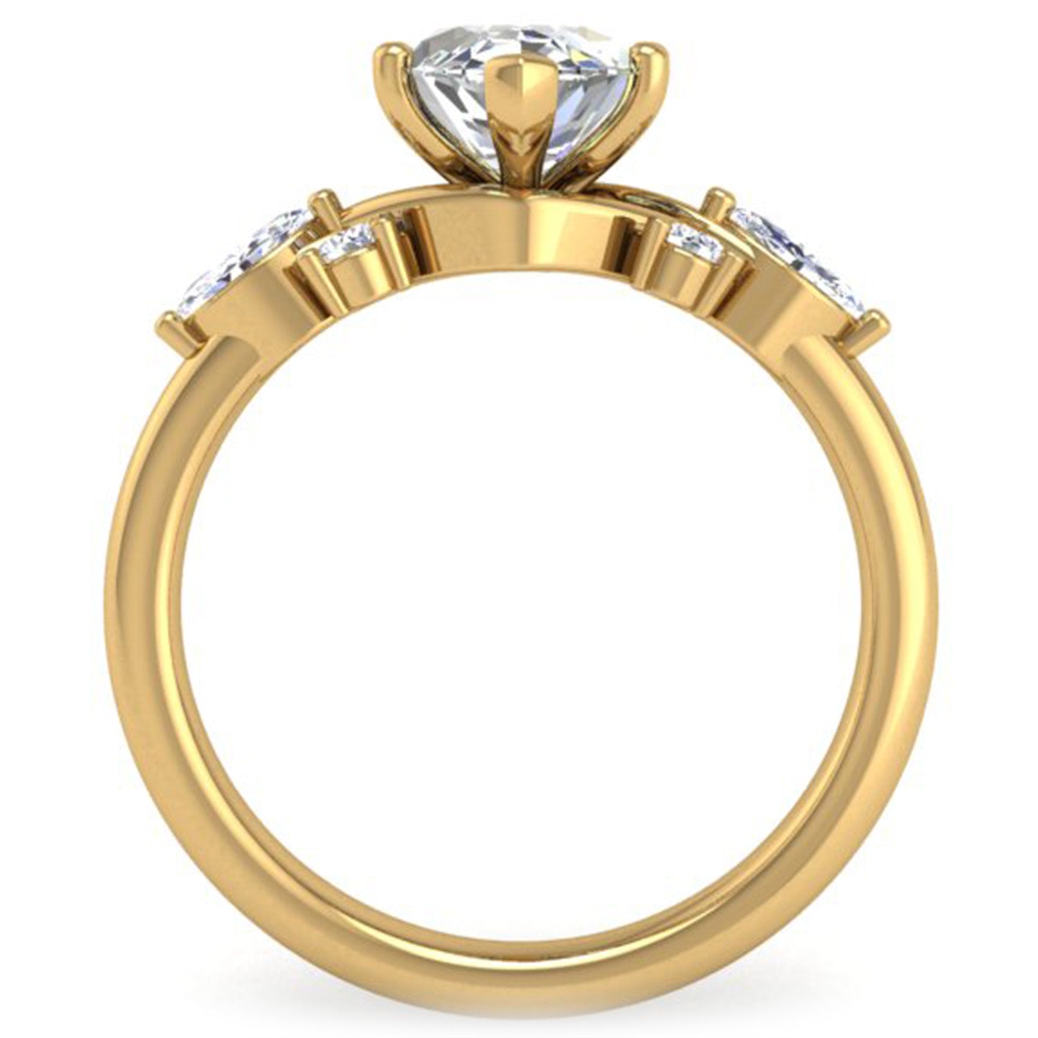 Ben Garelick Yellow Gold Auriel Marquise Cut Diamond Lab-Grown Diamond Engagement Ring