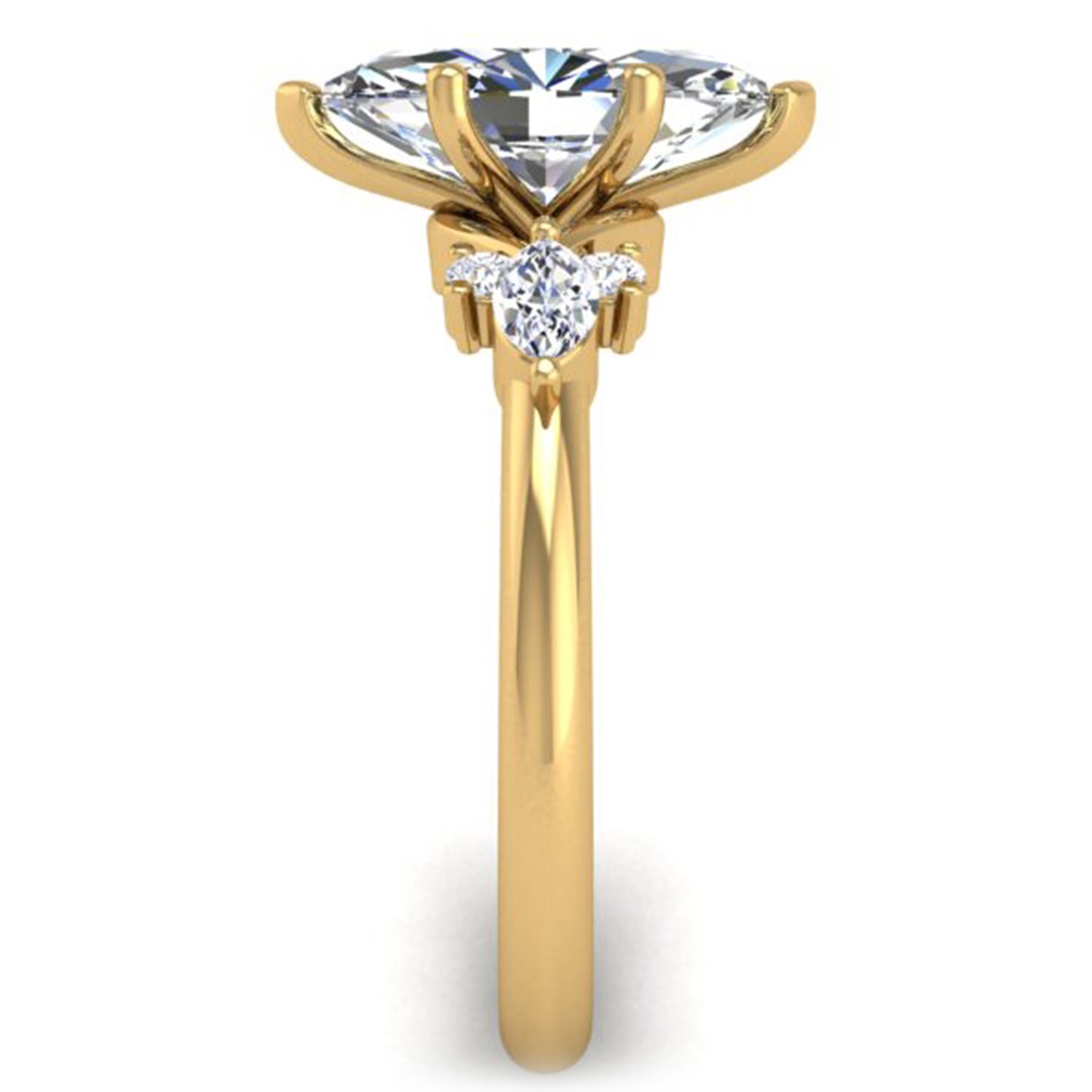 Ben Garelick Yellow Gold Auriel Marquise Cut Diamond Lab-Grown Diamond Engagement Ring