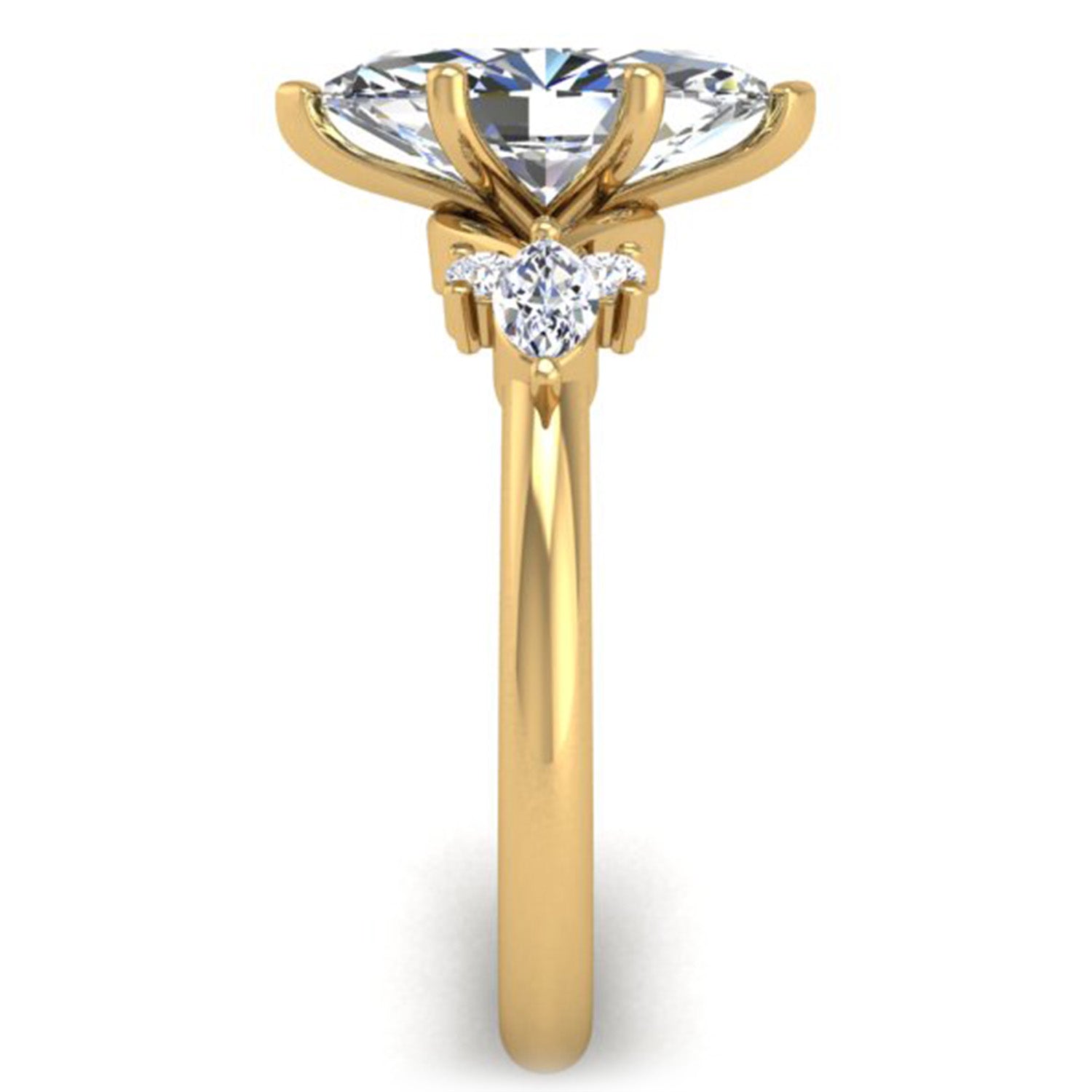 Ben Garelick Yellow Gold Auriel Marquise Cut Diamond Lab-Grown Diamond Engagement Ring