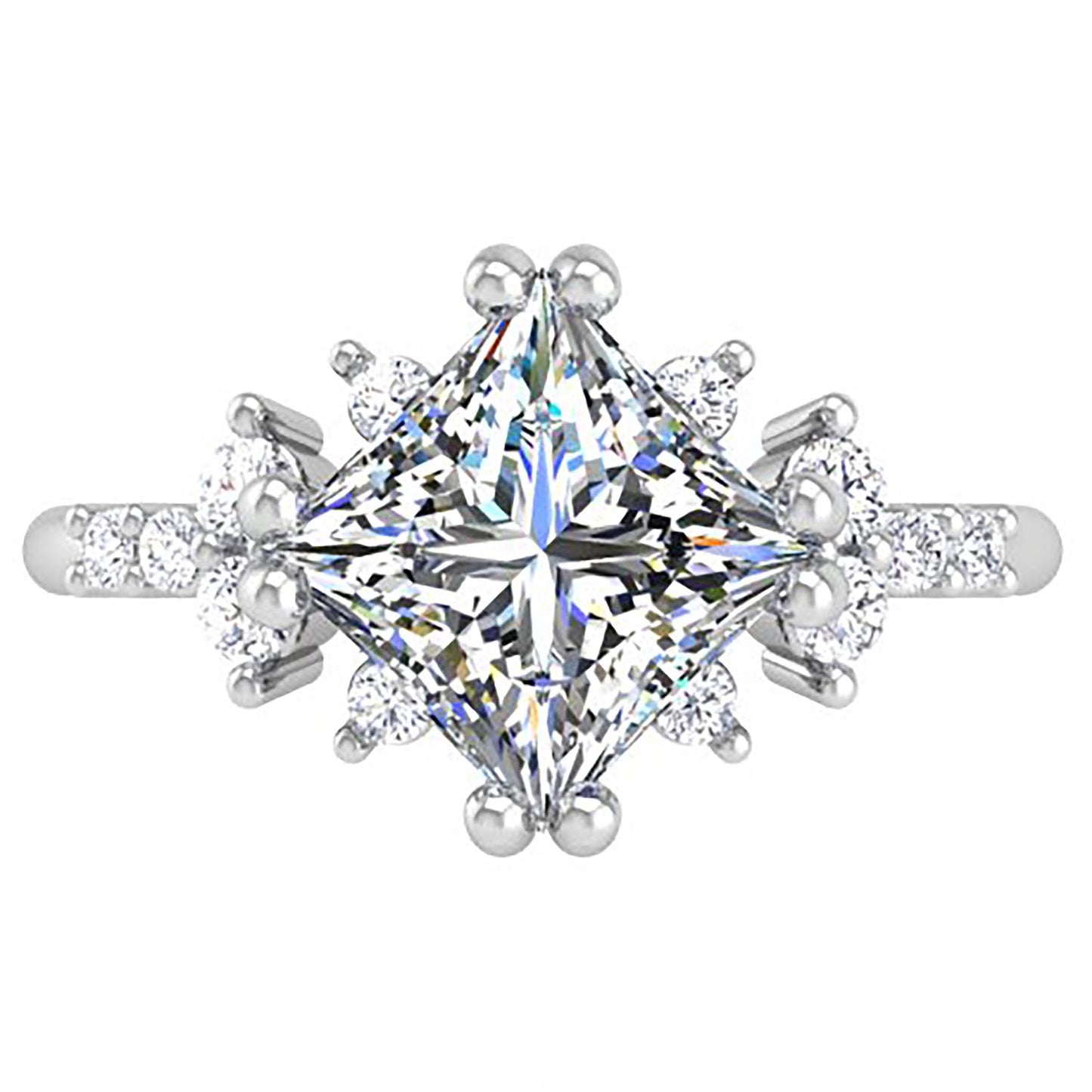 Ben Garelick White Gold Compass Set Princess Cut Starlight Engagement Ring