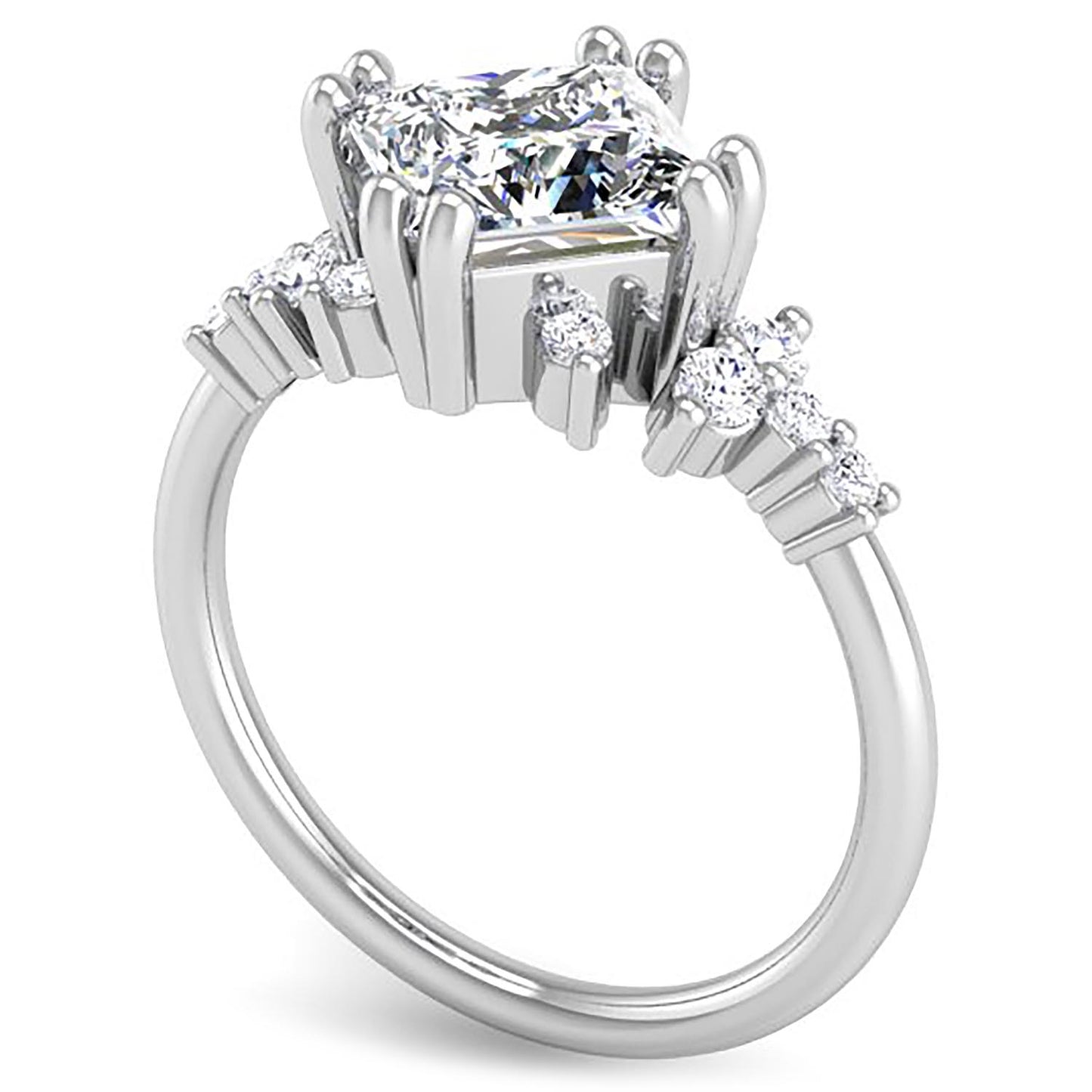 Ben Garelick White Gold Compass Set Princess Cut Starlight Engagement Ring