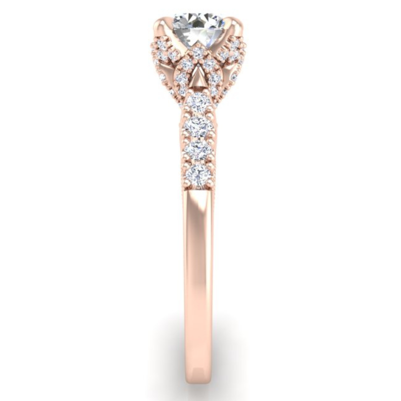Ben Garelick Astra Galactic Rose Gold 1-Carat Head Round Diamond Engagement Ring Right