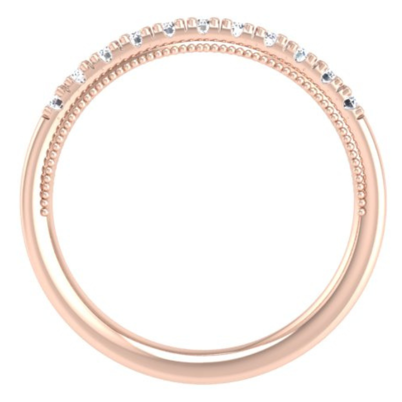 Ben Garelick Astra Galactic Rose Gold Diamond Wedding Band Front