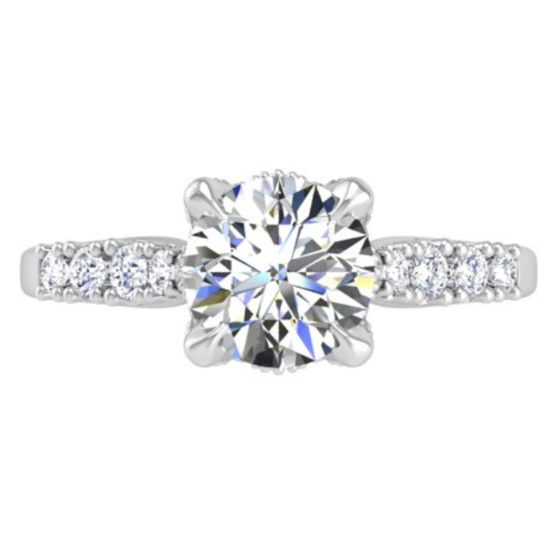 Ben Garelick Astra Galactic White Gold 1-Carat Head Round Diamond Engagement Ring Top