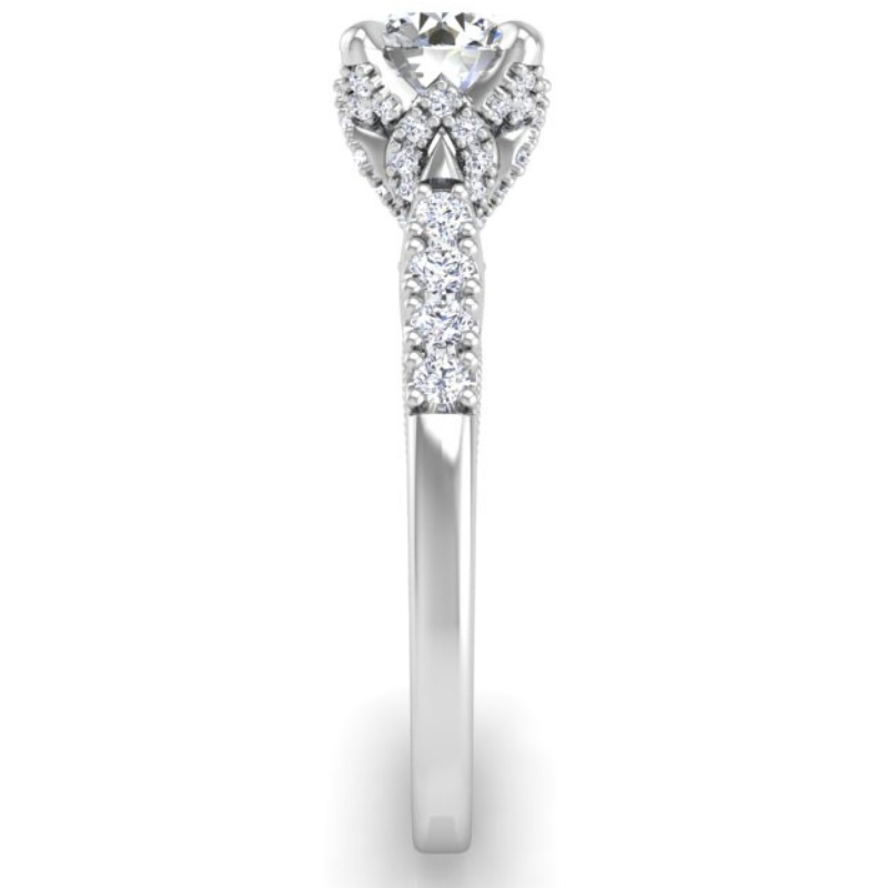 Ben Garelick Astra Galactic White Gold 1-Carat Head Round Diamond Engagement Ring Right