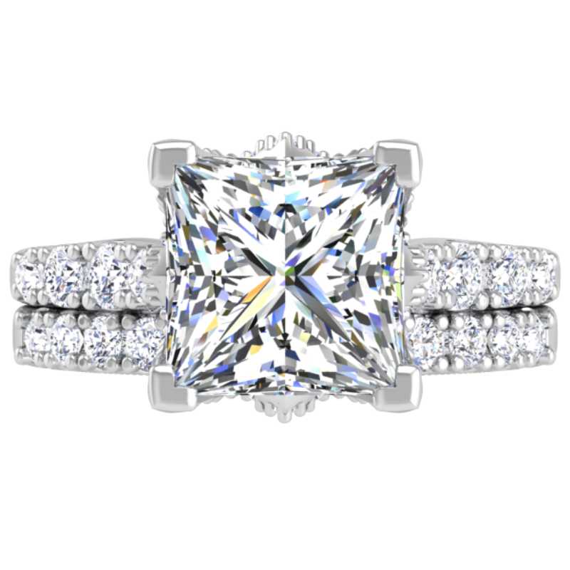 Ben Garelick Astra Galactic White Gold 2-Carat Princess Cut Diamond Engagement Ring Top