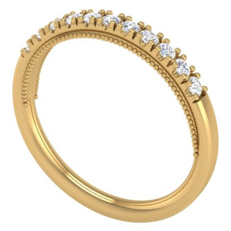 Ben Garelick Astra Galactic Yellow Gold Diamond Wedding Band 3D
