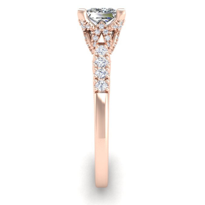 Ben Garelick Astra Galactic Rose Gold 1-Carat Head Princess Diamond Engagement Ring