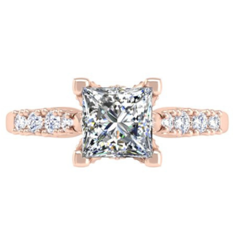 Ben Garelick Astra Galactic Rose Gold 1-Carat Head Princess Diamond Engagement Ring