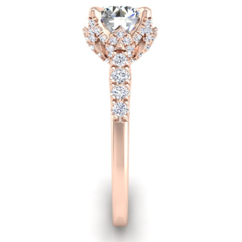 Ben Garelick Astra Galactic Rose Gold Head Round Diamond Engagement Ring