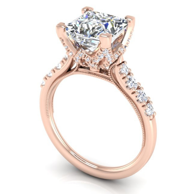 Ben Garelick Astra Galactic Rose Gold 1-Carat Head Princess Diamond Engagement Ring